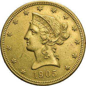 obverse: STATI UNITI D AMERICA - 10 Dollari 1905