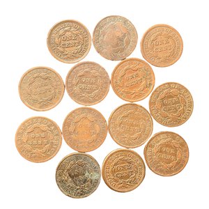 reverse: STATI UNITI D AMERICA - Lotto di 13 esemplari da One Cent