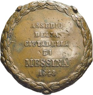 reverse: ITALIA - Assedio Cittadella di Messina, MEDAGLIA