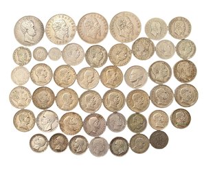 obverse: REGNO D ITALIA - Lotto di 46 monete in argento del Regno d’Italia