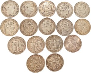 obverse: Lotto di sedici monete di argento