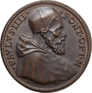 obverse: Paolo IV (1555-1559), Giampietro Carafa. Medaglia s.d. (1557)