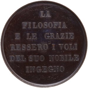 reverse: Diodata Saluzzo (1774-1840). Medaglia celebrativa 1842 a ricordo della scrittrice e poetessa