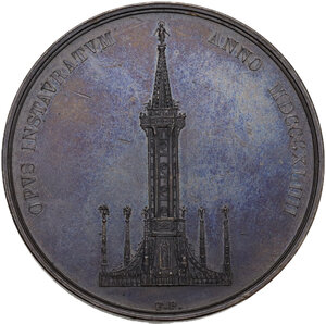 obverse: Medaglia 1844 per il restauro del duomo e l innalzamento della madonnina di Milano da parte di Ambrogio Nava