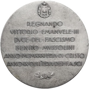 reverse: Medaglia 1931 A. IX celebrativa per l inaugurazione della stazione di Milano Centrale