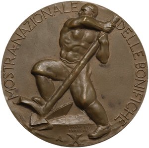 obverse: Medaglia 1932 A. X a ricordo della mostra nazionale delle bonifiche