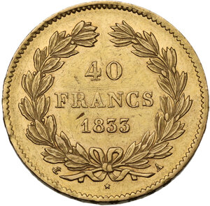 France.  Louis Philippe I (1830-1848). . 40 Francs 1833 A, Paris Mint
