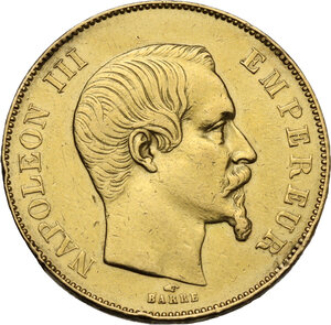 obverse: France.  Napoleon III (1852- 1870). 50 francs 1855 A, Paris mint