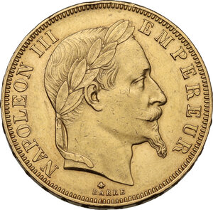 obverse: France.  Napoleon III (1852-1870).. 50 francs 1862 A, Paris mint