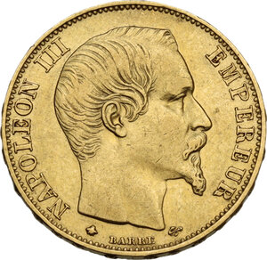 obverse: France.  Napoleon III (1852-1870). 20 francs 1859 BB, Strasbourg mint. Bee/Anchor