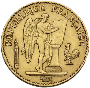 obverse: France.  Third republic (1870-1940).. 20 francs 1874 A, Paris mint