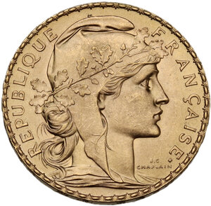 obverse: France.  Third republic (1870-1940).. 20 francs 1910