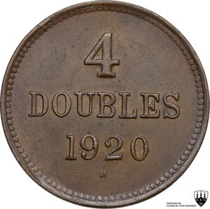 reverse: Guernsey. 4 Doubles 1920