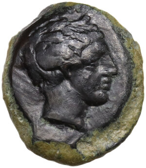 reverse: Motya. AE Hexas, c. 400-397 BC