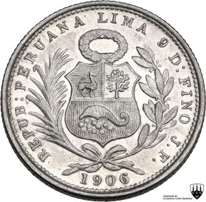 reverse: Peru . 1/5 Sol 1906