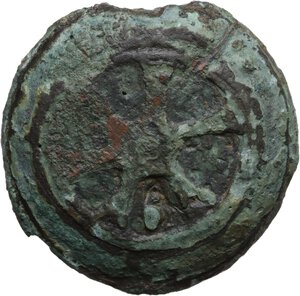 reverse: Roma/Wheel series.. AE Cast As, c. 230 BC
