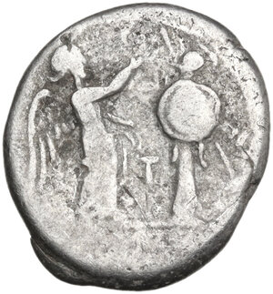 reverse: LT series. AR Victoriatus, Luceria mint, 214 BC