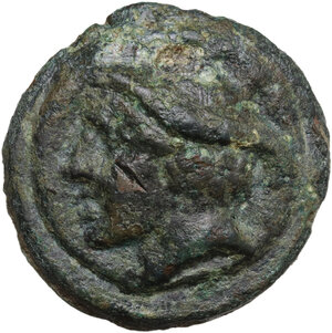 obverse: Janus/Prow to left libral series.. AE Cast Sextans, c. 225-217 BC