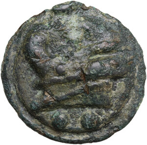 reverse: Janus/Prow to left libral series.. AE Cast Sextans, c. 225-217 BC