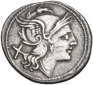 obverse: Anonymous. AR Denarius, uncertain Campanian mint (Castra Claudiana?), 215 BC