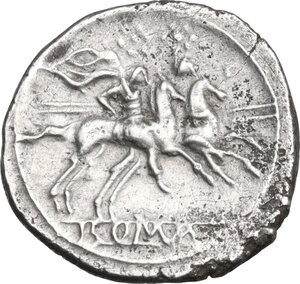 reverse: Anonymous. AR Quinarius, uncertain Campanian mint, 215 BC
