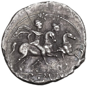 reverse: Anonymous. AR Quinarius, uncertain Samnite mint (Beneventum?), 213 BC