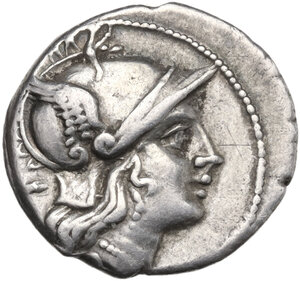 obverse: Anonymous. AR Denarius, uncertain Lucanian mint (Venusia?), 209 BC