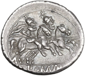 reverse: Anonymous. AR Denarius, uncertain Apulian mint , 210 BC