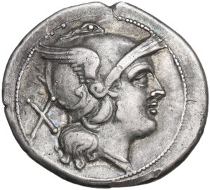 obverse: Anchor series. AR Denarius, uncertain Campanian mint (Capua?), 210 BC