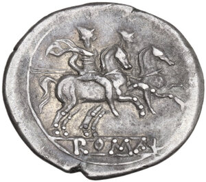 reverse: Anchor series. AR Denarius, uncertain Campanian mint (Capua?), 210 BC