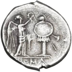 reverse: Anonymous. AR Victoriatus, 215-214 BC, Sicily (?)