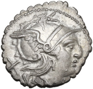 obverse: Six-spoked wheel series.. AR Denarius, 209-208 BC (Sicily?)