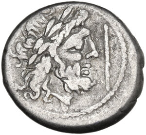 obverse: Staff series.. AR Victoriatus, 206-195 BC