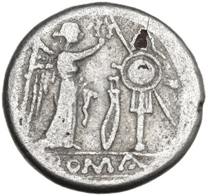 reverse: Falcata series. Fourrèe  Victoriatus, Capua mint, 205 BC