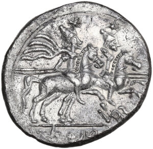 reverse: VAR series. Denarius, uncertain Spanish mint (Tarraco?), 207 BC