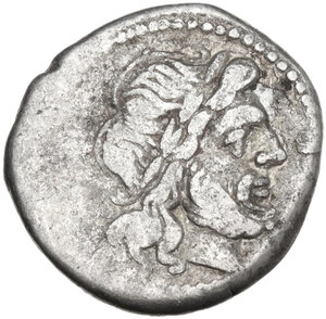 obverse: TAMP series. AR Victoriatus, uncertain mint, 203 BC
