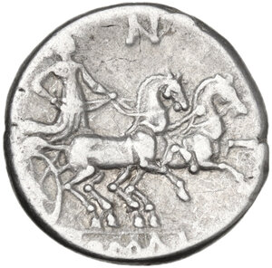 reverse: AN or AV series. AR Denarius, uncertain Spanish mint, 203 BC