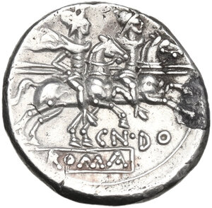 reverse: Cn. Domitius Ahenobarbus. AR Denarius, uncertain Spanish mint, 204 BC