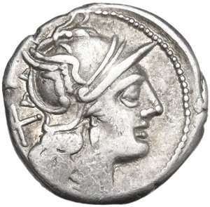 obverse: Cn. Domitius Ahenobarbus.. AR Denarius, 189-180 BC