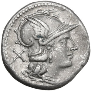 obverse: Anonymous. AR Denarius, uncertain Spanish mint (?), 160 BC