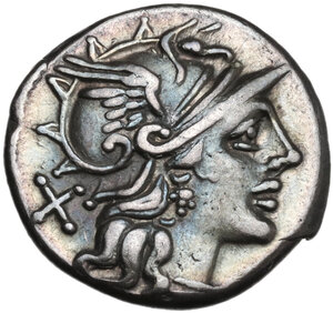 obverse: L. Saufeius.. AR Denarius, 152 BC