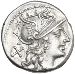 obverse: C. Iunius C.f.. AR Denarius, 149 BC