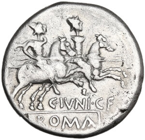 reverse: C. Iunius C.f.. AR Denarius, 149 BC