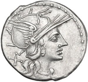 obverse: Aurelius Rufus.. AR Denarius, 144 BC