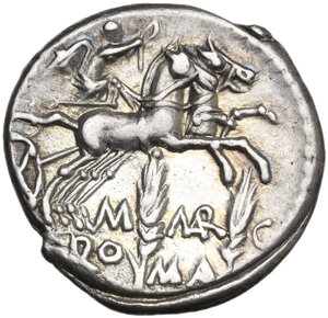 reverse: M. Marcius Mn. f. . AR Denarius, 134 BC