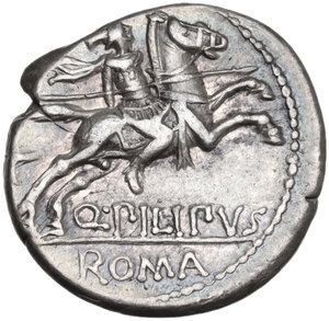 reverse: Q. Philippus.. AR Denarius, 129 BC