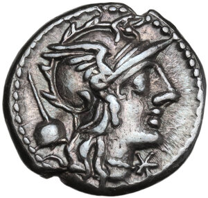 obverse: T. Quinctius Flamininus .. AR Denarius, 126 BC