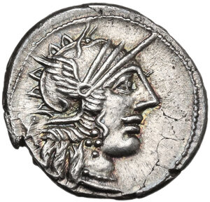 obverse: C. Cato. AR Denarius, 123 BC