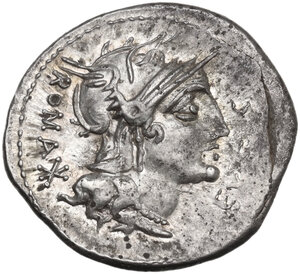 obverse: M. Sergius Silus.. AR Denarius, 116 or 115 BC