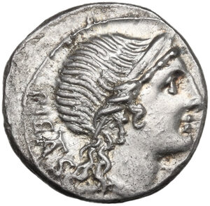 obverse: M. Herennius.. AR Denarius, 108-107 BC